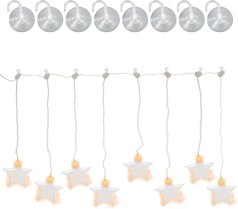 Besuche den Nipach GmbH-Store Nipach Lichtervorhang "Stern" 8 LED warm weiß - Batterie – für Innen und Außen — Weihnachtsbeleuchtung