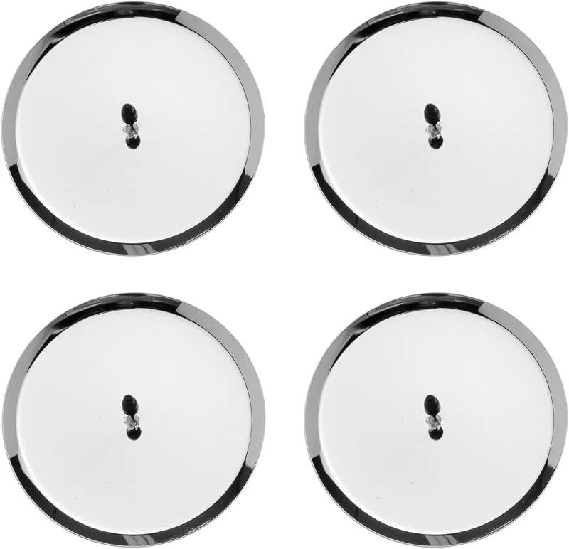 Marke: GLOREX Glorex 6 7021 301 - Kerzenhalter silber, 4 Stück, Durchmesser ca. 8 cm, zur Gestaltung von Gestecken und Kränzen und Befestigung von Kerzen — Kerzenlicht Abendessen