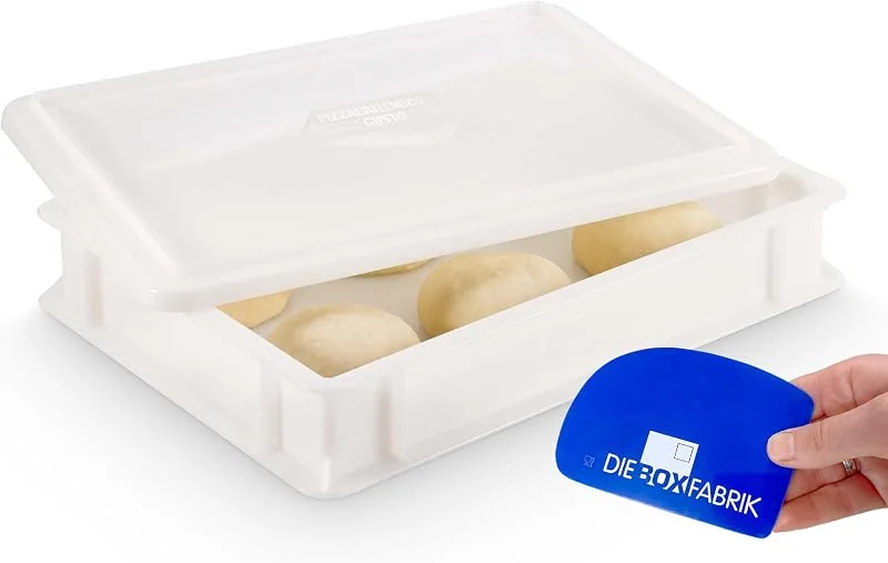 Besuche den DIE BOX FABRIK-Store DIE BOX FABRIK 1 Pizzaballenbox Gusto + 1 Deckel, 40x30x7 cm, Gärbox, Teigwanne für Pizzateig. Teigbox für 6 Pizzaballen, Pizzateigbehälter (1 Gusto Box + 1 Deckel) — Weihnachtskueche