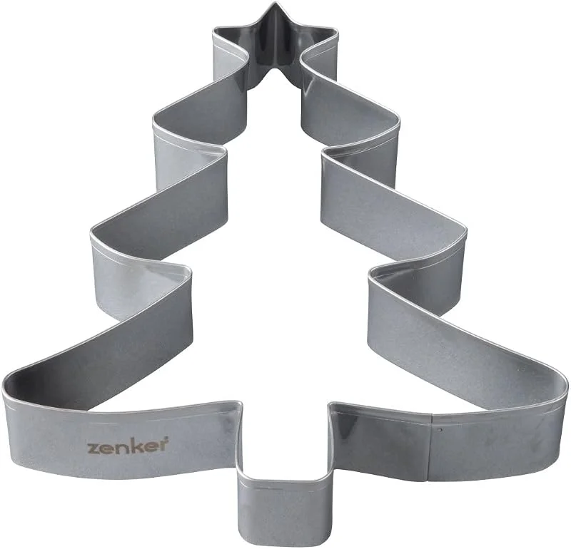 Besuche den Zenker-Store Zenker XL Plätzchen Ausstecher Weihnachten – Weihnachtsbaum Ausstechform für leckere Tannenbaum-Kekse und süße Plätzchen – 2in1 Keksausstecher und Backrahmen aus Edelstahl, Silber — Weihnachtskueche