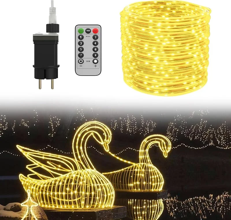 Besuche den UISEBRT-Store UISEBRT LED Lichterschlauch mit Fernbedienung, 50M Warmweiß 500 LEDS, IP44 — Weihnachtsbeleuchtung