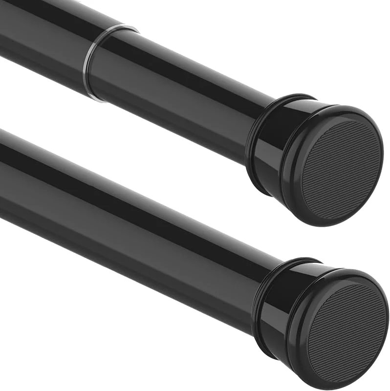 Besuche den Aiitomg-Store 1Stück Vorhangstange Ohne Bohren Spannstange Teleskopstange Vorhang für Badezimmer, Fenster, Kleiderschrank 83-160CM Schwarz(Durchmesser 25mm) — Wein und Festtafel