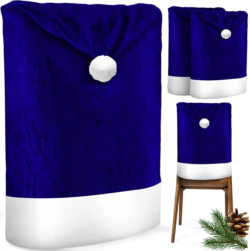 Besuche den KESSER-Store KESSER® Premium Weihnachtsstuhlüberzug 2er Set Stuhlhussen für Weihnachten Nikolausmütze Stuhlbezug Husse Weihnachtsdeko für Stühle Überzieher - Stuhlabdeckung im weihnachtlichen Design — Advent und Tisch