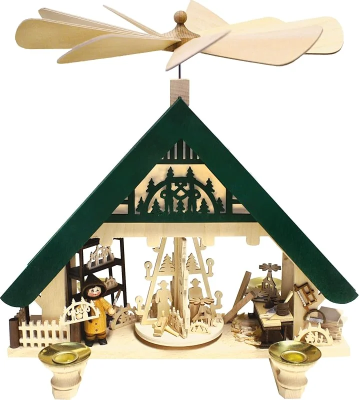 Besuche den Ratags-Store Ratags Hauspyramide, Kunsthandwerkerhaus, grün — Weihnachtsdeko