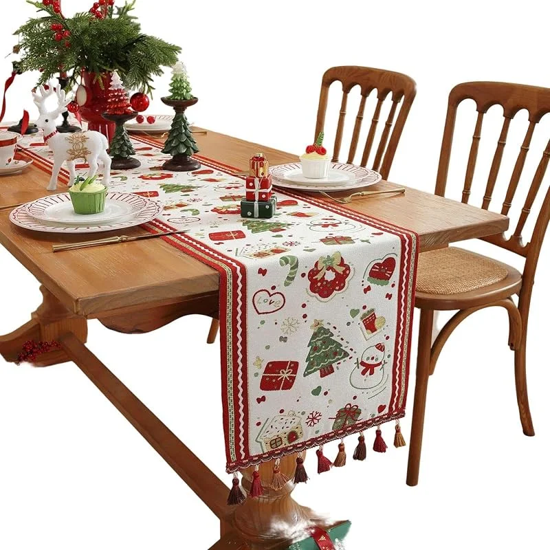 Marke: Generisch Weihnachts-Tischläufer Festliche Heimdekoration Rentier rechteckige — Küche & Haushalt