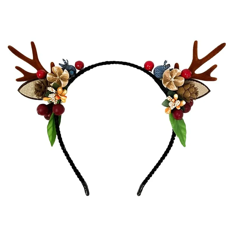Besuche den Oblique Unique-Store Oblique Unique® Haarreifen Rentier Hirsch Reh Geweih Haarreif in Braun mit weihnachtlicher Deko Kopfschmuck Accessoire für Weihnachten Fasching Karneval — Weihnachtsmode