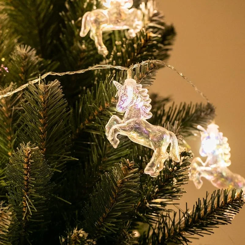 Besuche den DecoKing-Store DecoKing 10er LED Lichterkette mit Timer warmes Weiß Girlande Einhorn Rainbow Pony — Weihnachtsbeleuchtung