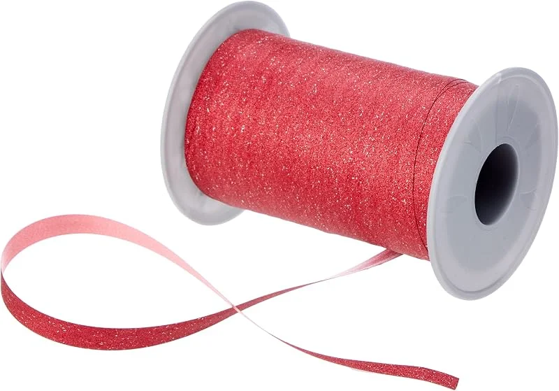 Besuche den PRÄSENT-Store PRÄSENT Poly Glitter Ringelband rot, 100 m leicht kräuselndes Geschenkband, 10 mm Breite, Dekoband zum Basteln & Einpacken von Geschenken, für Festliche Anlässe — Geschenkverpackung