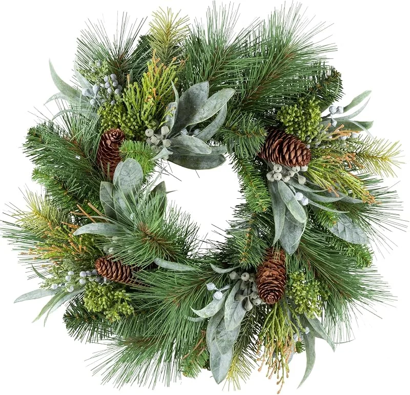 Besuche den CREATIV green-Store künstlicher Tannen-Mix-Kranz 45cm I Weihnachtskranz mit künstlichen Tannenzweigen & Zapfen I Weihnachtskranz I Adventskranz künstlich I Tischdeko Weihnachten — Weihnachtsdeko