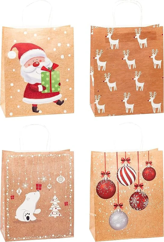 Besuche den TSI-Store TSI Geschenktüten aus Kraftpapier WEIHNACHTEN, 12er Packung, Größe: Groß (HxBxT 32 x 26 x 12 cm), Art. Nr. 88317 — Geschenkverpackung