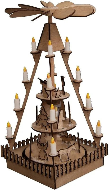 Besuche den NOCH-Store NOCH Weihnachtsmarkt-Pyramide mit Lichtern, 4, 5 x 4, 5 cm Mini-Bausatz für winterliche Modellbahnanlagen und DIY Projekte — Weihnachtsdeko
