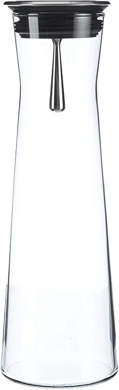 Besuche den SIMAX-Store Bohemia Cristal 093 006 103 SIMAX Karaffe ca. 1100 ml aus hitzebeständigem Borosilikatglas mit praktischem Ausgießer aus Edelstahl "Indis", 10.2 x 10.2 x 30.5 cm — Wein und Festtafel