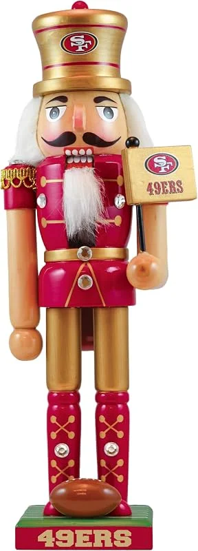 Marke: MasterPieces MasterPieces NFL San Francisco 49ers Nussknacker, handgefertigtes Holz, Teamfarben, 30, 5 cm, perfektes San Francisco-Geschenk — Küche & Haushalt