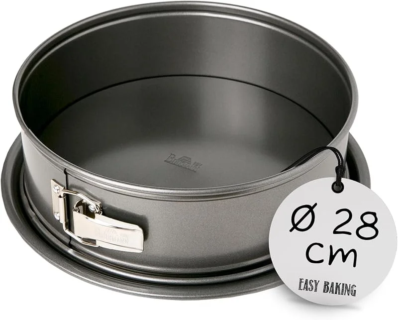 Besuche den RBV Birkmann-Store Springform 28 cm rund – Birkmann – grau, Karbonstahl, Marken-Antihaftbeschichtung, extra hoher Rand 9 cm, Auslaufschutz, Kuchenform & Backform für perfekte Backergebnisse — Küche & Haushalt