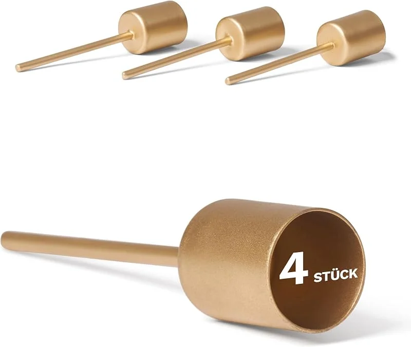 Besuche den Novaliv-Store Novaliv 4X Stabkerzenhalter Gold I Kerzenpick 10 x 2, 5 cm Kerzenstecker für Stabkerzen Weihnachtsdekoration I Kerzenpin Adventskranzdekoration Kerzenleuchter — Kerzenlicht Abendessen