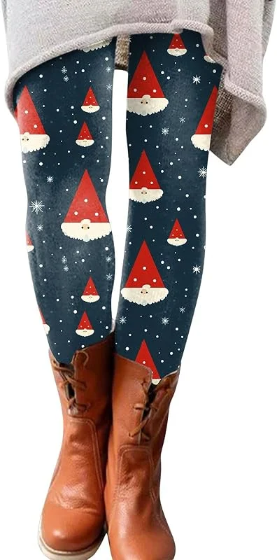 Marke: Générique Damen-Leggings, Weihnachtshose, bedruckt, Hip, hohe elastische Hose, dick, schöne Hip-Hose, Yoga, Eng, Sport, Jogging, Leggings, lang, Sport, Yogahose, Kleidung, Sportbekleidung, 32-Rot, Small — Weihnachtsmode