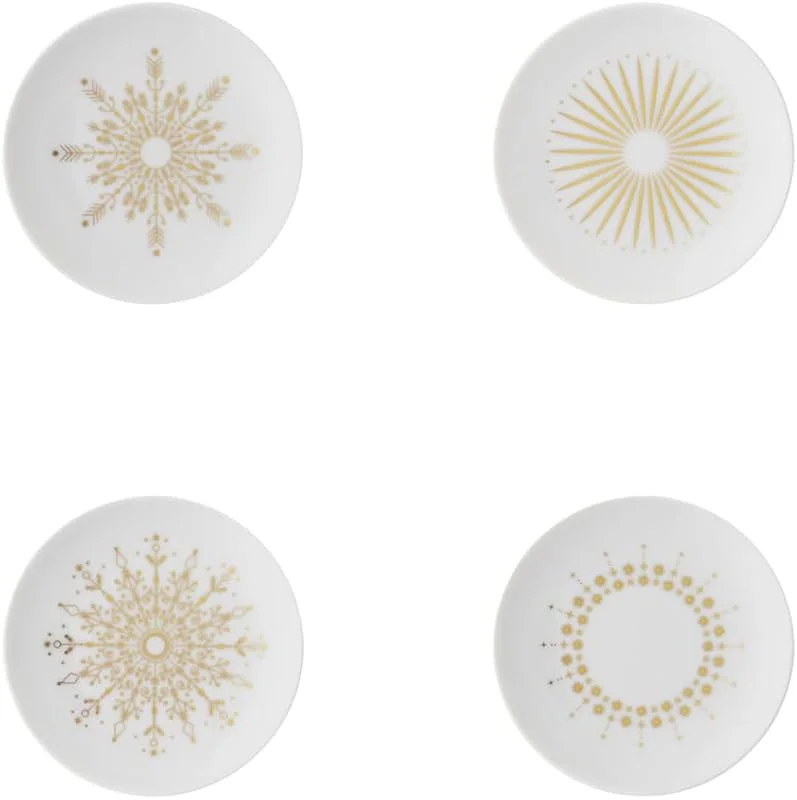 Rosenthal TAC Gropius Festive C. Stars Set 4 Teller flach 10 cm — Advent und Tisch
