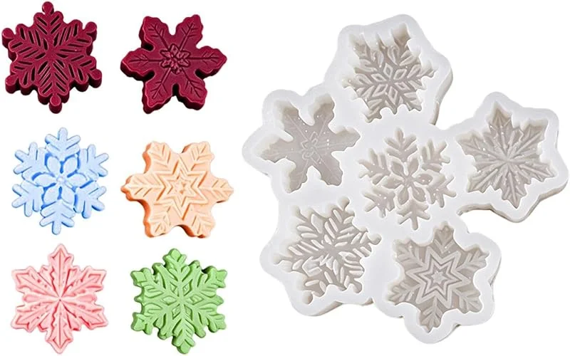 Marke: Generisch Schneeflocken-Silikonform, 6 Mulden, Weihnachtsseife, DIY, Gips, Epoxidharz — Weihnachtskueche