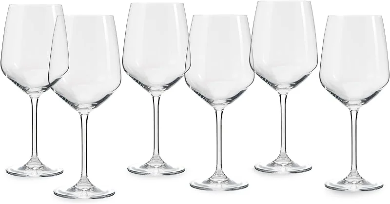 Besuche den ECHTWERK-Store ECHTWERK Rotwein-Gläser 6er Set, 627 ml - Zeitlose Weingläser, Weinkelche, Robuste Gläser, großer Öffnung und langgezogenen Stielen, spülmaschinenfest, 23, 3 x 9, 8 cm — Wein und Festtafel