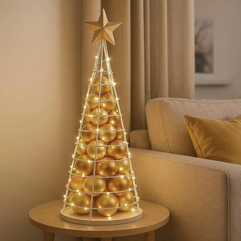 Marke: Mendler Mendler Deko-Baum HWC-O91 Metall 90cm - weiß — Advent und Tisch