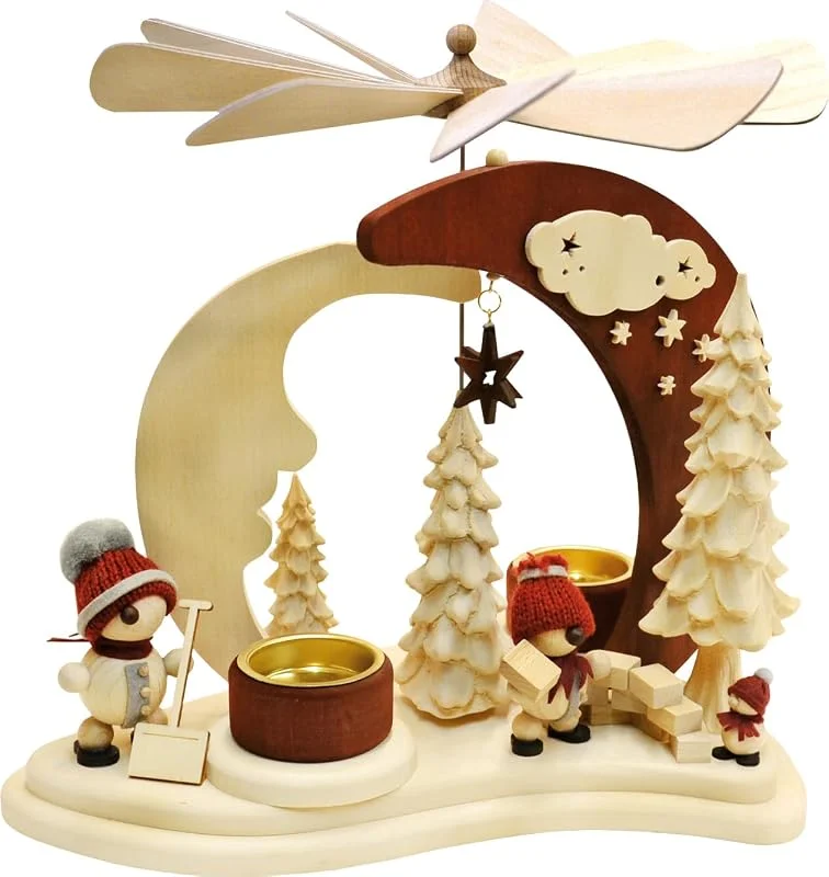 Besuche den Ratags-Store Ratags Massivholzpyramide, Schneebällchen, rot — Weihnachtsdeko