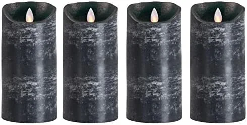 sompex LED Kerzen mit Timerfunktion und flackernder Flamme, anthrazit ⌀ 8cm, Höhe wählbar 12, 5 cm, 18cm, 23cm, Adventskranz 4er Sets, Weihnachtsdeko, LED Deko (4x18cm) — Advent und Tisch