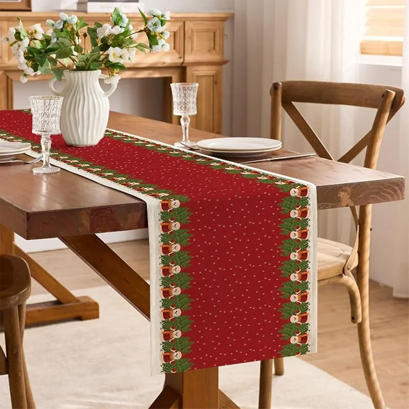 Besuche den Epinki-Store Tischläufer 33x230cm, Table Runner mit Weihnachtsmotiv Muster Polyester Tischdecke Läufer Tischband Stoff Tischläufern für Hochzeit, Geburtstagsfeiern, Weihnachten Dekoration, Rot Grün — Küche & Haushalt