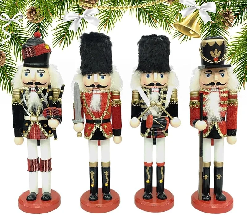 Marke: Ungtyb Weihnachtliche Nussknacker-Figuren, 4 Stück, Sammlerstück — Weihnachtsdeko