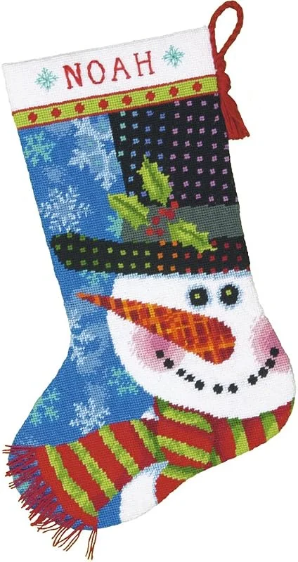 Marke: Dimensions Dimensions Nadelspitzen-Kit: Stocking: Patterned Snowman — Weihnachtsdeko