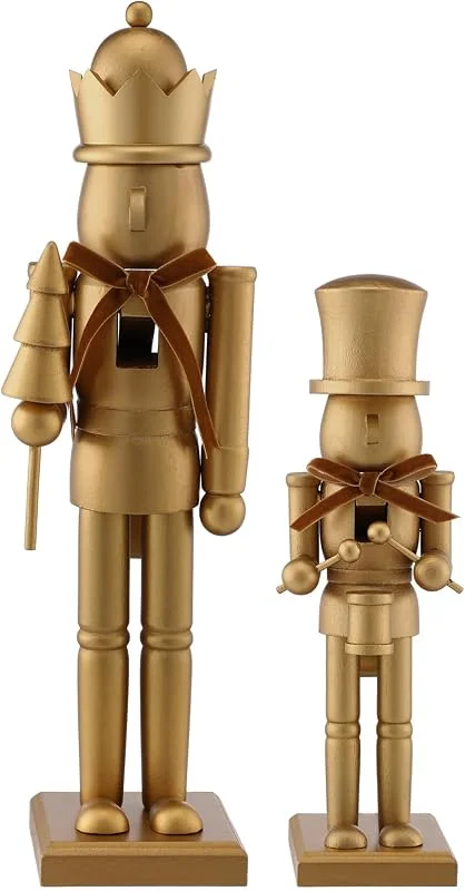 Marke: Weysat Weysat Nussknacker-Figur für Weihnachten, 25, 4 cm, 38, 1 cm, goldfarben — Weihnachtsdeko