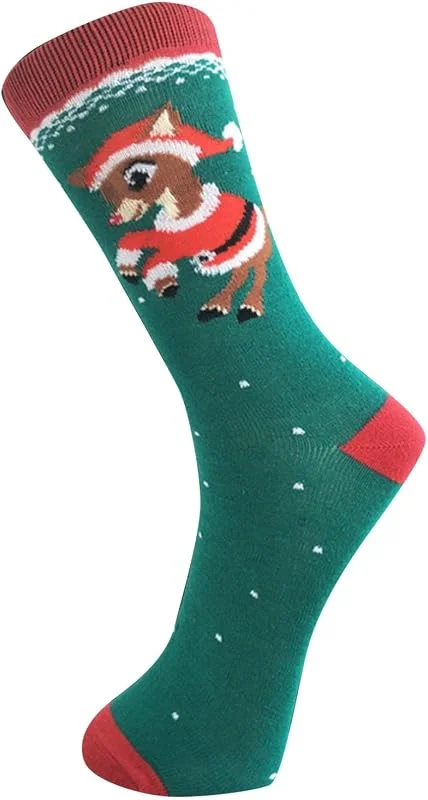 Marke: Generisch Generisch Weihnachtliche -Baumwollsocken für Damen Herren mit Präsentationstasche Multicolor-Muster Bequeme Freizeit-Strümpfe im 2er-Pack Geschenkset für Festtage — Weihnachtsdeko