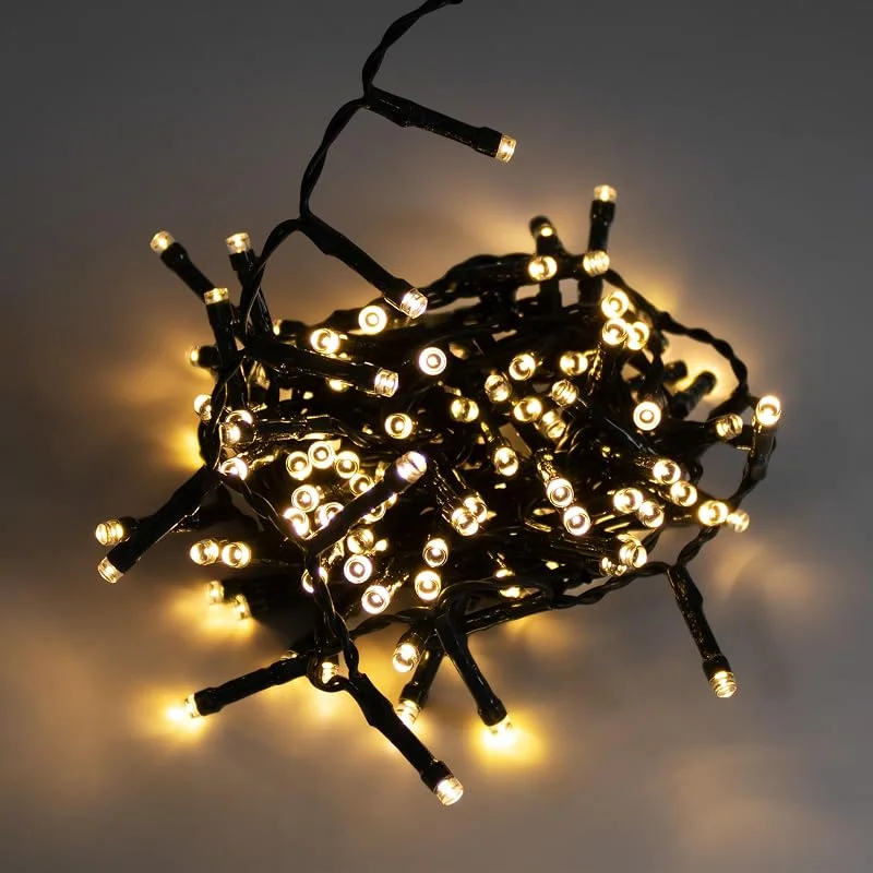 Besuche den Spetebo-Store Spetebo Außen Lichterkette warm weiß mit Timer - 160 LED, 4 m - Weihnachtslichterkette mit 8 Funktionen Batterie betrieben - Garten Weihnachten Advent Winter Deko Beleuchtung wasserdicht — Weihnachtsbeleuchtung