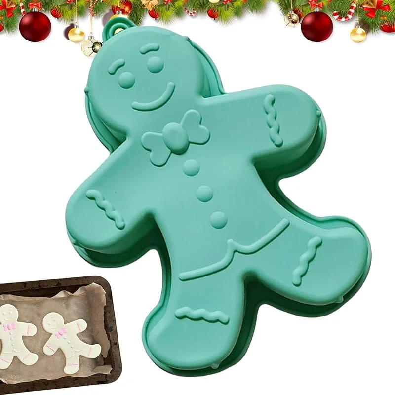 Marke: Raypontia Lebkuchenmann Kuchenform - 31*23.5*4.5CM Silikon-Lebkuchenmann-Backblech, Lebkuchenmann Backform Silikon Groß, Backform Kuchen Lebkuchenmann Backformen, Weihnachts Backform Lebkuchenmann(Zufällige Farbe) — Weihnachtskueche
