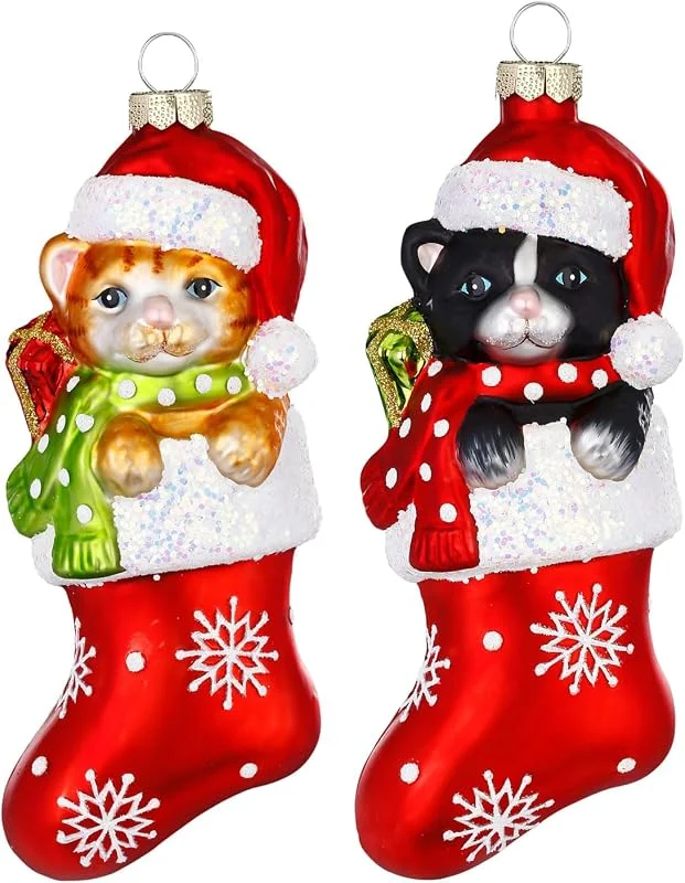 Marke: Holly & Jolly Holly & Jolly - Weihnachtskugeln Katze, 2 Stück — Weihnachtsdeko