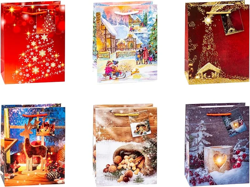 Besuche den TSI-Store TSI Geschenktüten WEIHNACHTEN SERIE 10, 12er Packung, Größe: Mittel (HxBxT 23 x 18 x 10 cm), Art. Nr. 87010 — Geschenkverpackung