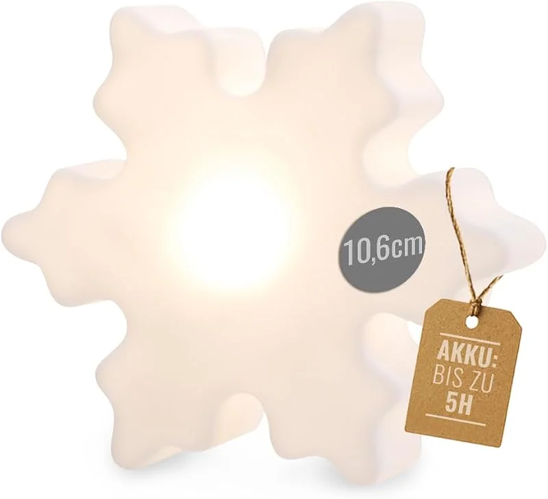 Besuche den 8 seasons-Store 8 seasons design LED Schneeflocke Mini-Leuchte Shining Crystal Micro – Dekolampe 12 cm - kabellos mit Akku & USB-C aufladbar - Tischdeko, Adventsbeleuchtung, leuchtende Winterdeko, Weihnachten — Advent und Tisch