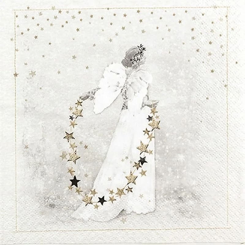 Besuche den Home Fashion-Store 20 Servietten Weihnachten Frau mit Sternenkette als Tischdeko. Papierservietten mit Motiv. Auch für Decoupage und Serviettentechnik 33x33cm — Advent und Tisch