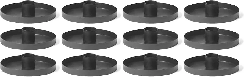 Besuche den Novaliv-Store Novaliv 12er-Set Stabkerzenhalter 6cm Metall rund Tafelkerzen matt SCHWARZ Kerzenhalter Adventskranz scandic chic Weihnachtsdekoration Candle Holder Kerzenpick Kerzenteller Dekoschale Weihnachten — Kerzenlicht Abendessen