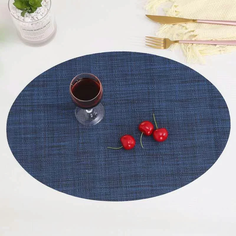 Besuche den Epinki-Store Epinki Tischset Modern Oval, 2er Set Polyester Platzsets Weihnachten Abwaschbar Oval mit Horizontale Streifen Hitzebeständige, Tischmatte Schreibtisch Marineblau für Restaurant, 45x32.5CM — Küche & Haushalt