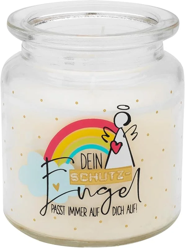 Besuche den GRUSS & CO-Store Kerze im Glas "Dein Schutzengel passt immer auf Dich auf": Kerze mit Vanille-Duft — Kerzenlicht Abendessen
