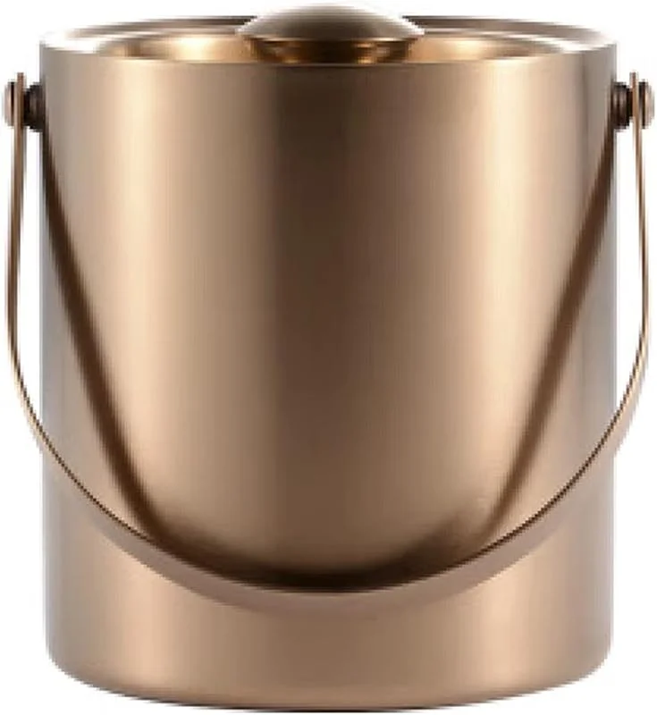 Marke: NexaGeniX sektkübel 2L Eiskübel aus Metall, doppelwandiger Eiskübel mit Deckel und bequemem Griff, isolierter Eiskübel aus Edelstahl, for Cocktailbar, Wein, Partys, Champagnerkübel, Roségold eiskübel — Wein und Festtafel