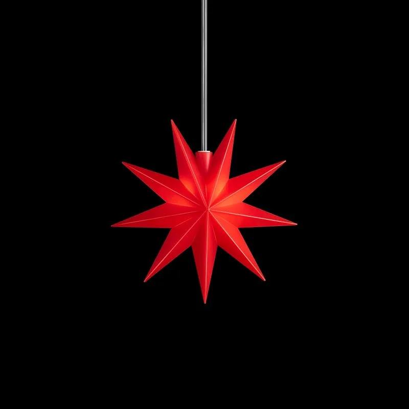 Marke: DecoTrend GmbH Sterntaler Dekostern, Weihnachtsstern Kunststoff, 9-Zacker Stern, mit Timer, Rot, 11, 5cm, Innen, LED, Batterie — Weihnachtsdeko
