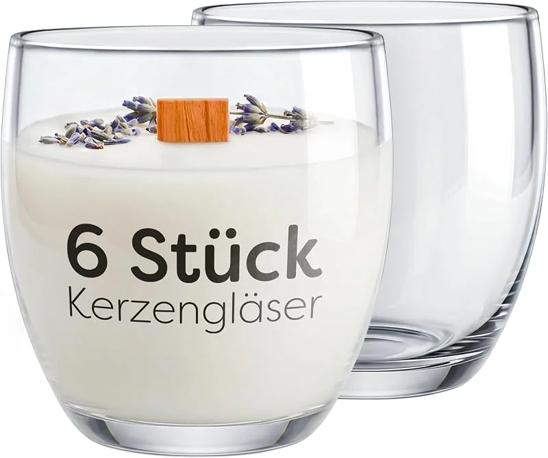 Besuche den KONZEPT-Store KONZEPT Kerzengläser 6er Set, je 225 ml, Höhe 8, 1 cm, Ø 7, 25 cm — Kerzenlicht Abendessen