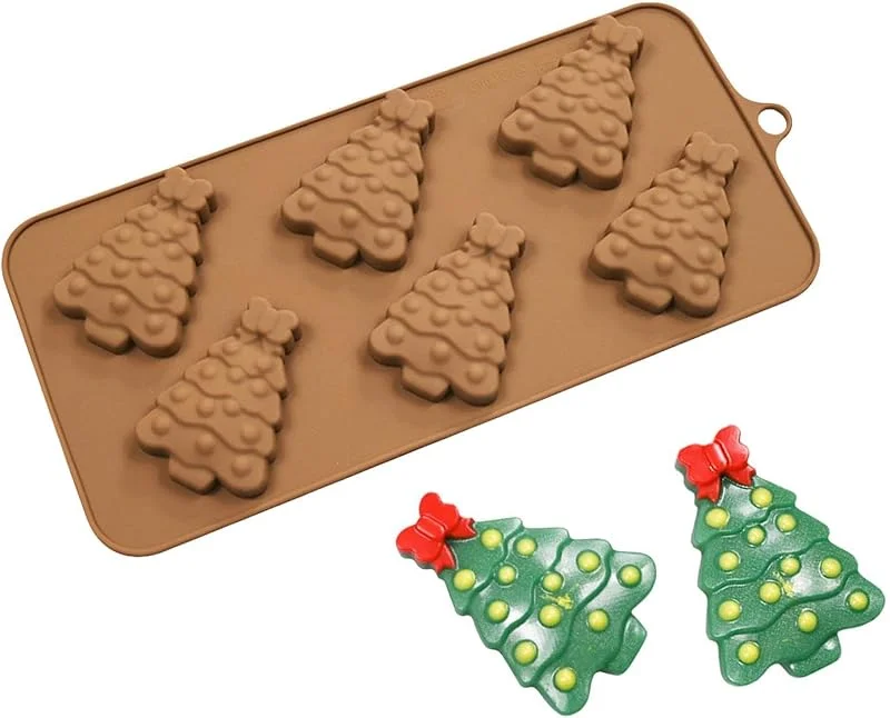 Marke: Générique Kuchenform Weihnachtsbaum aus Silikon, 6 Mulden, zur Dekoration von Kuchen — Weihnachtskueche