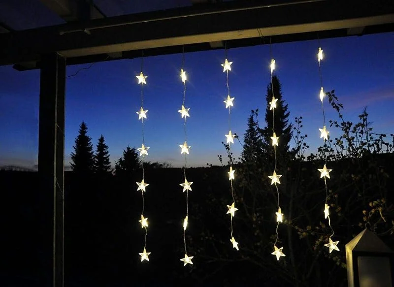 Besuche den Self Import Agencies-Store LED Sternenvorhang 30 LED Lichtervorhang Fenster Weihnachtsdeko — Weihnachtsbeleuchtung