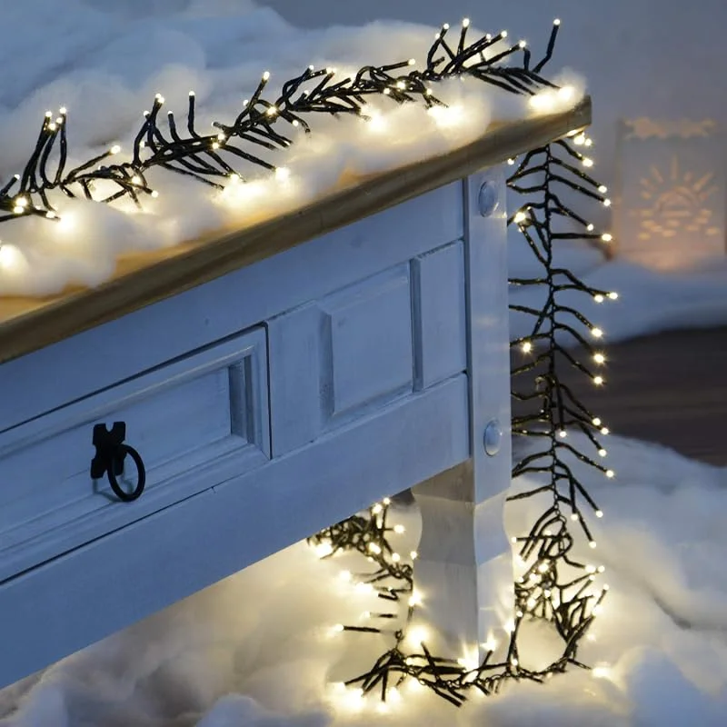 Marke: INtrenDU 1512 LED Lichterkette warmweiß 11m mit Timer und 8 Programmen für Innen und Außen Büschellichterkette (1512LED - 11m) — Weihnachtsbeleuchtung