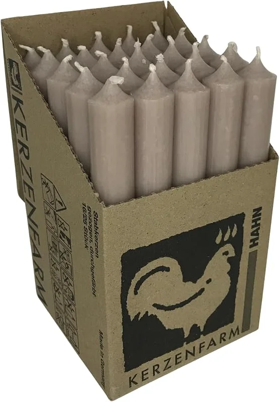 Besuche den Handmade-Store Luterna Stabkerze 180, 22 mm 25 Stück (taupe) — Kerzenlicht Abendessen