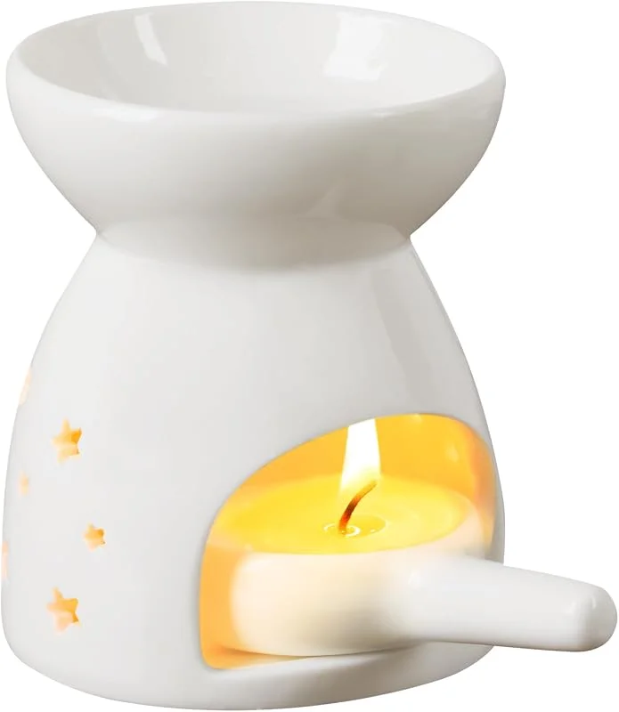 Besuche den TRIXES-Store TRIXES Weißer Keramik-Wachs-Schmelzer, Stern-Ölbrenner — Advent und Tisch