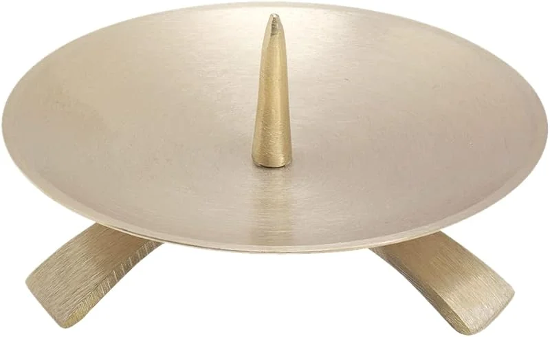 Besuche den NKlaus-Store NKlaus Dreifuß-Kerzenleuchter mit Dorn, Messing Gold, Ø 11, 5 cm — Kerzenlicht Abendessen
