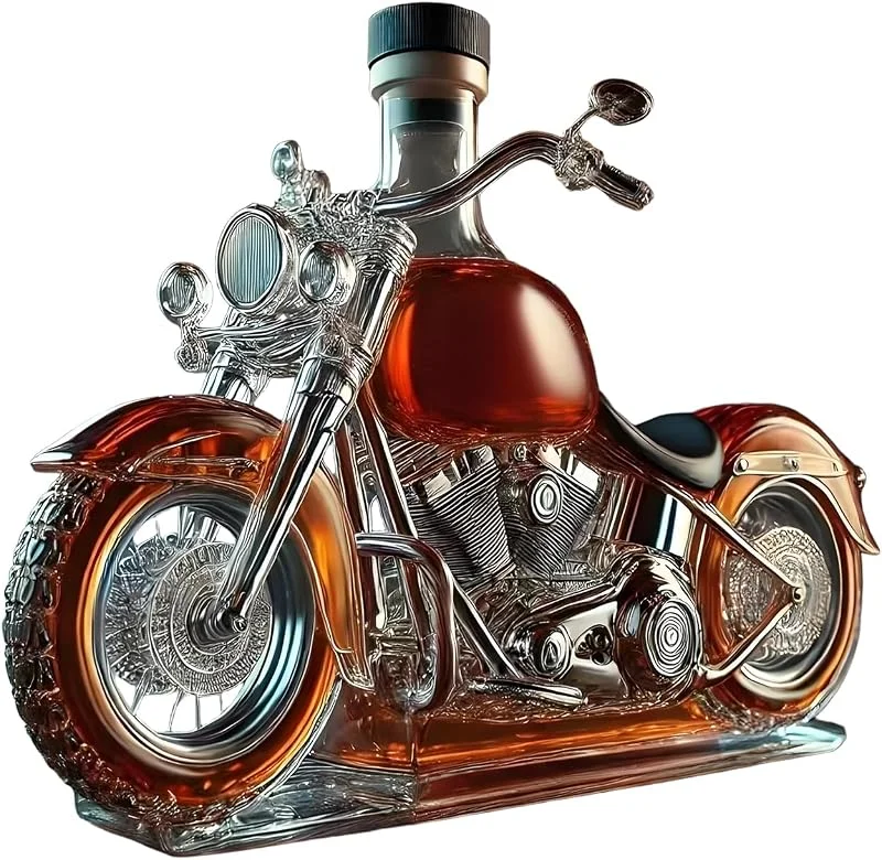 Marke: Generisch Motorrad Whisky Flasche Aus Glas Motorrad-Design Mehrweg-Glas — Wein und Festtafel